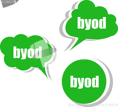 Image of byod. Set of stickers, labels, tags. Template for infographics