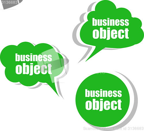 Image of business object. Set of stickers, labels, tags. Template for infographics