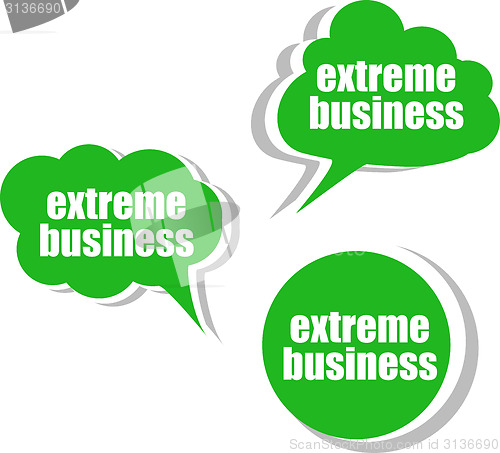 Image of extreme business. Set of stickers, labels, tags. Business banners, infographics