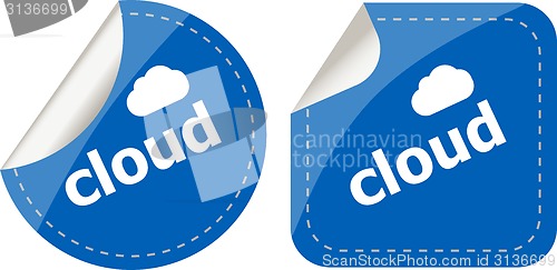 Image of stickers label set business tag with cloud word