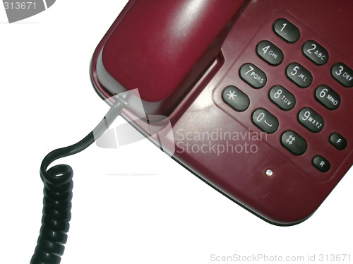 Image of Brown telephone with cord