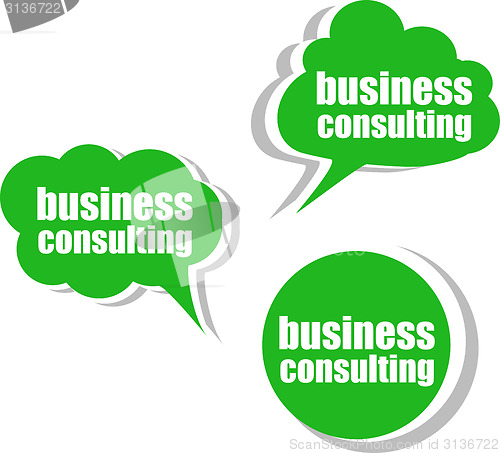 Image of business consulting. Set of stickers, labels, tags. Template for infographics