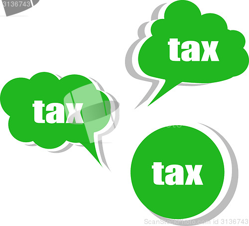 Image of tax. Set of stickers, labels, tags. Template for infographics