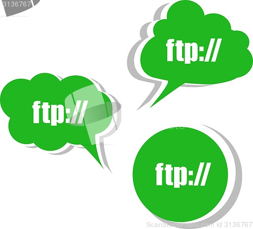 Image of ftp. Set of stickers, labels, tags. Business banners