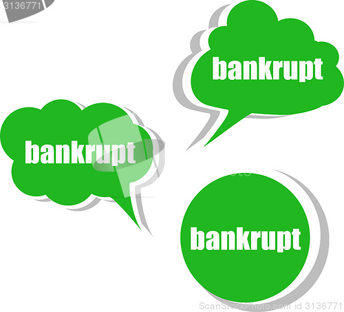 Image of bankrupt. Set of stickers, labels, tags. Template for infographics