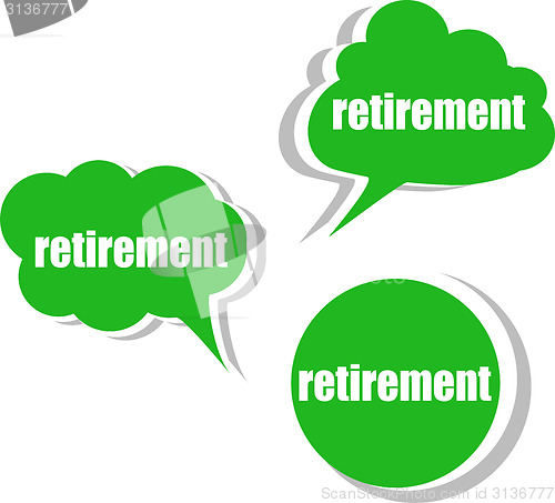 Image of retirement. Set of stickers, labels, tags. Business banners, infographics