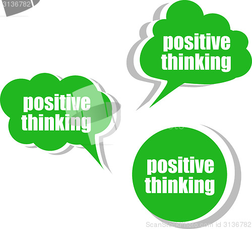 Image of positive thinking. Set of stickers, labels, tags. Template for infographics