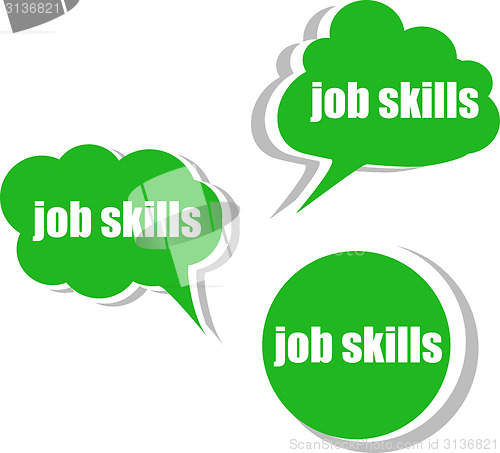 Image of job skills. Set of stickers, labels, tags. Template for infographics