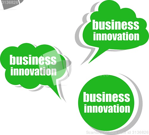 Image of business innovation. Set of stickers, labels, tags. Template for infographics