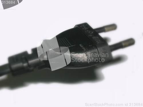 Image of Isolated Black Power cord on white