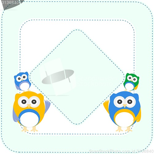 Image of Card with two owls on branch at day