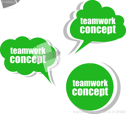 Image of teamwork concept. Set of stickers, labels, tags. Template for infographics