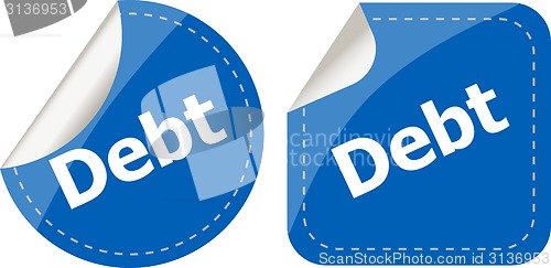 Image of derb word on stickers button set, business label