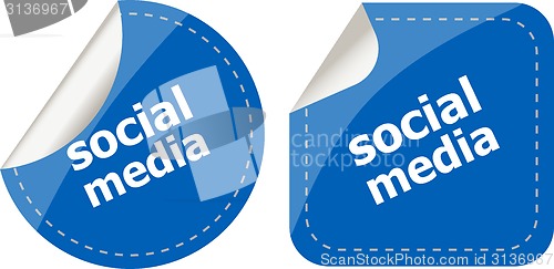 Image of social media stickers set isolated on white