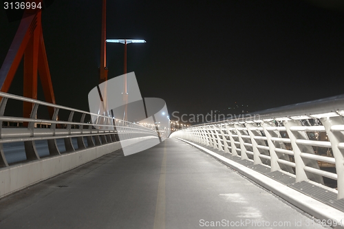 Image of Empty bridge at night