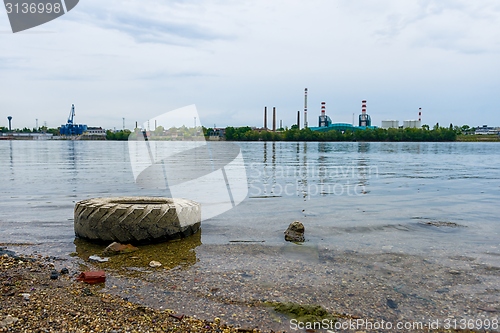 Image of Truck tyre in the mud