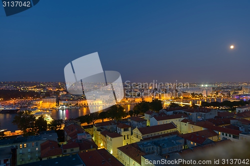 Image of Colorful nightscape of city Zadar