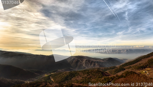 Image of High mountains in croatia seaside