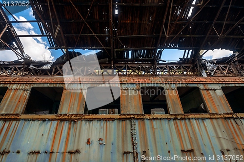 Image of Messy vehicle interior of a train carriage