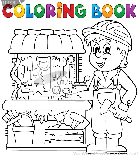 Image of Coloring book child playing theme 2