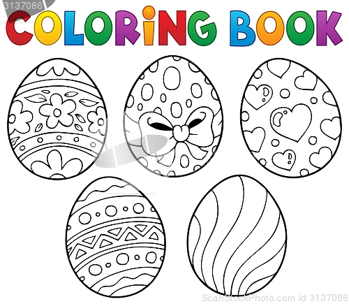 Image of Coloring book Easter eggs theme 1