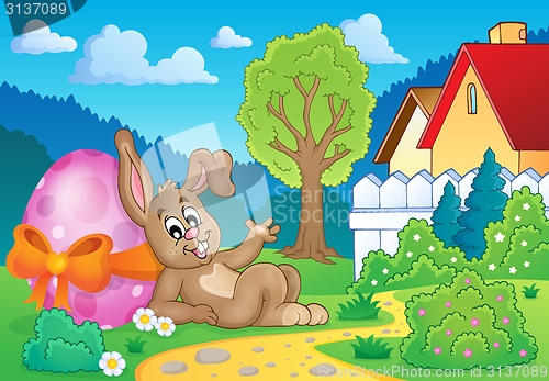 Image of Bunny with Easter egg theme image 2
