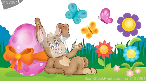 Image of Bunny with Easter egg theme image 3