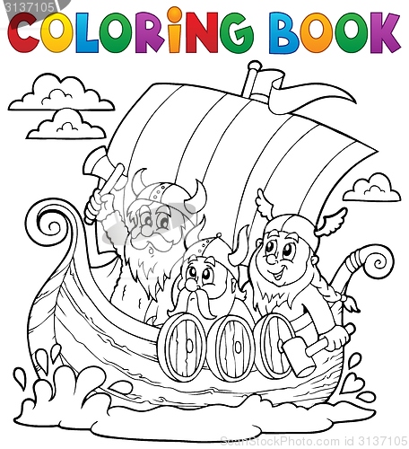 Image of Coloring book with Viking ship