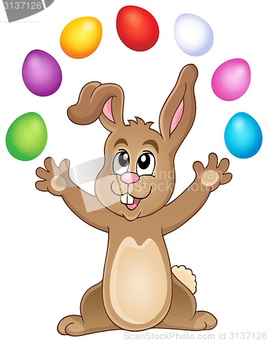 Image of Young bunny with Easter eggs theme 3