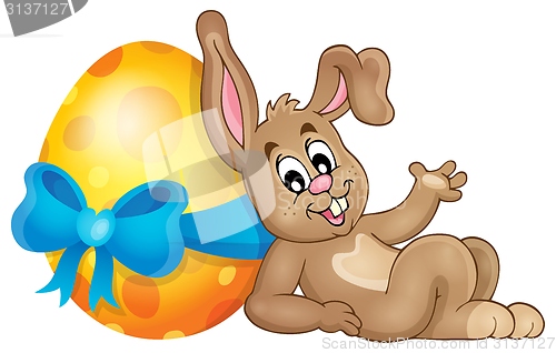 Image of Bunny with Easter egg theme image 1
