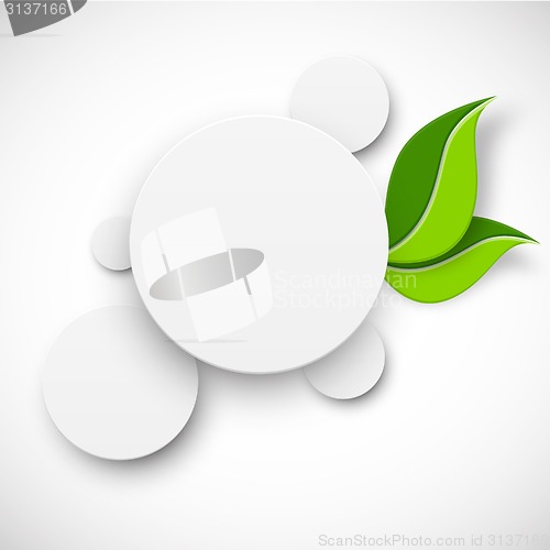 Image of Paper white circle with leaves