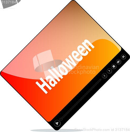 Image of Video movie media player with halloween word on it