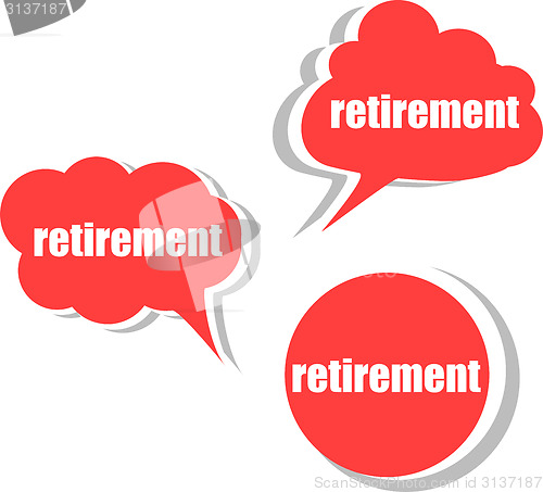 Image of retirement. Set of stickers, labels, tags. Business banners, infographics