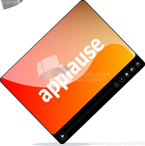 Image of Video movie media player with applause word on it