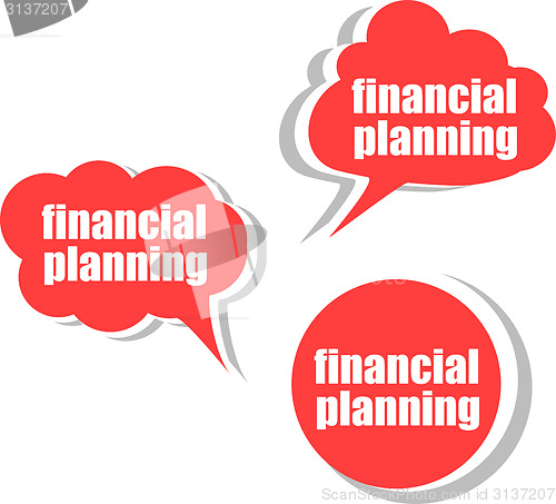 Image of financial planning. Set of stickers, labels, tags. Business banners, Template for infographics