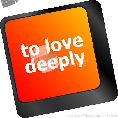 Image of to love deeply, keyboard with computer key button