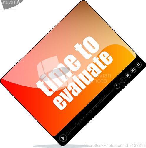 Image of Video player for web with time to evaluate word
