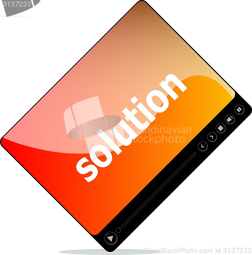 Image of Video media player for web with solution word