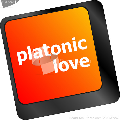 Image of Modern keyboard key with words platonic love