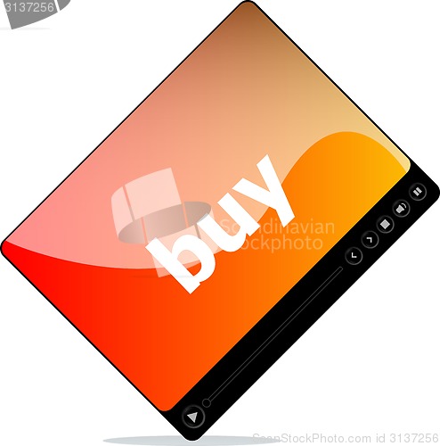 Image of Video media player for web with buy word