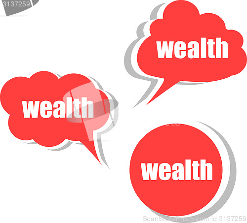 Image of wealth. Set of stickers, labels, tags. Business banners, infographics