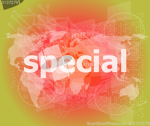 Image of Education concept: Special word on digital background