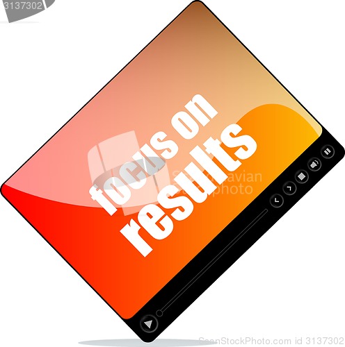 Image of Video media player for web with focus on results words