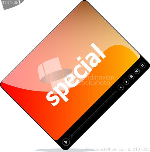 Image of Video movie media player with special on it