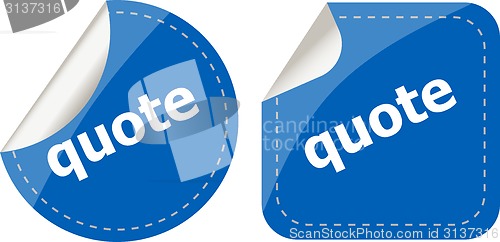 Image of Get quote stickers set isolated on white