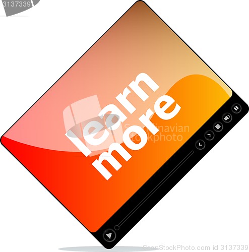 Image of Video movie media player with learn more on it