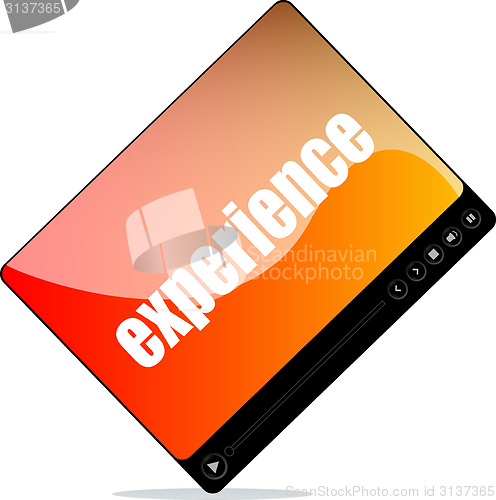 Image of Video media player for web with experience words