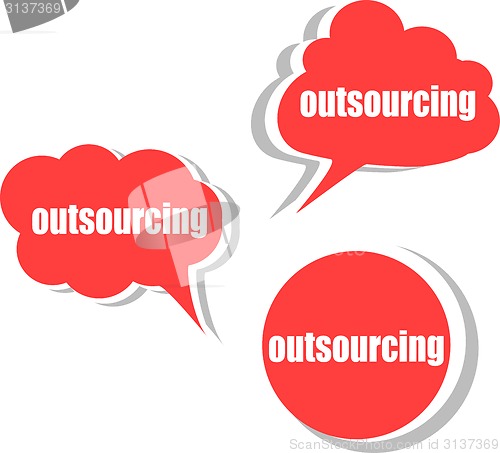 Image of outsourcing. Set of stickers, labels, tags. Business banners, Template for infographics