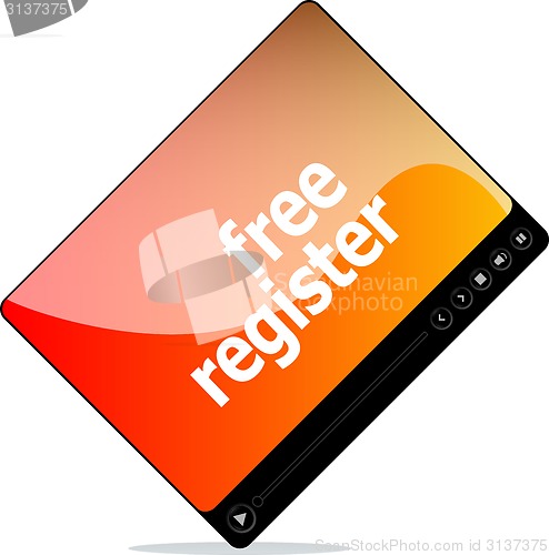 Image of Video movie media player with free register on it