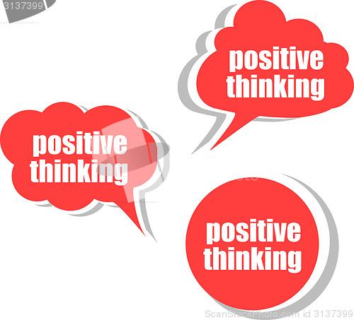 Image of positive thinking. Set of stickers, labels, tags. Template for infographics